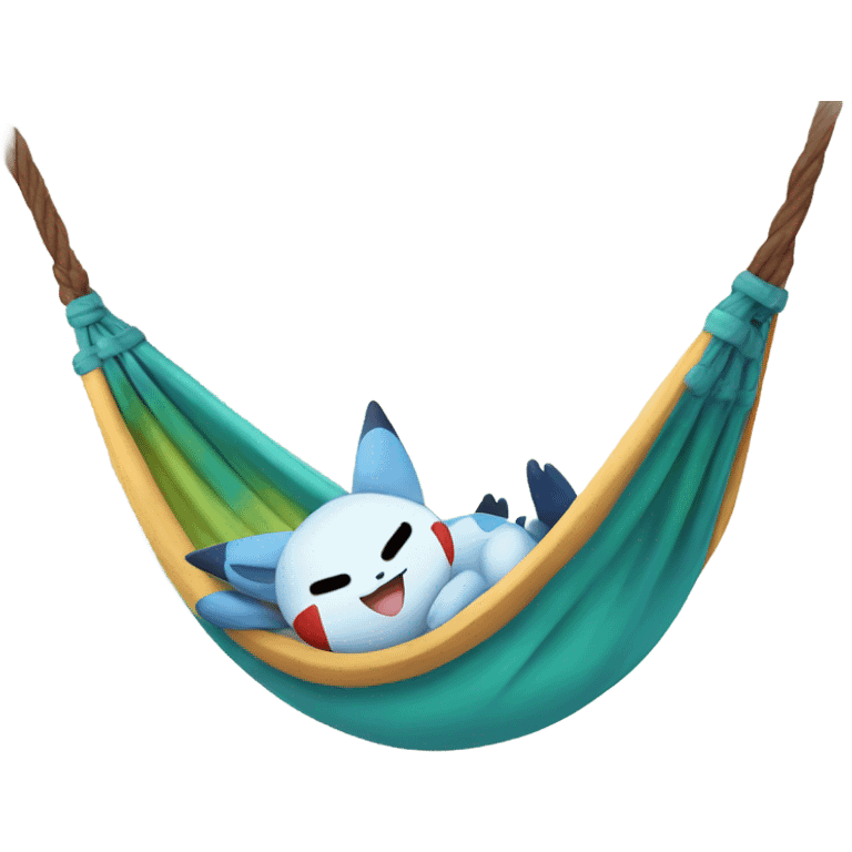 Snorelax the Pokémon is chillin in a hammock  emoji