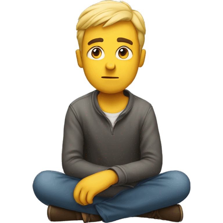 guy sitting and wondering  emoji