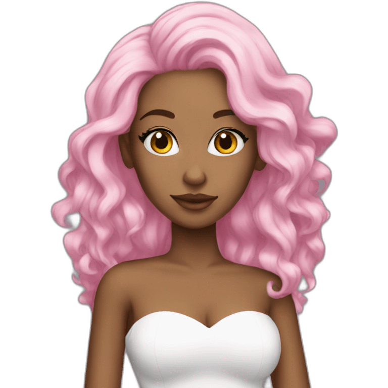 Queen pink hair White skin emoji