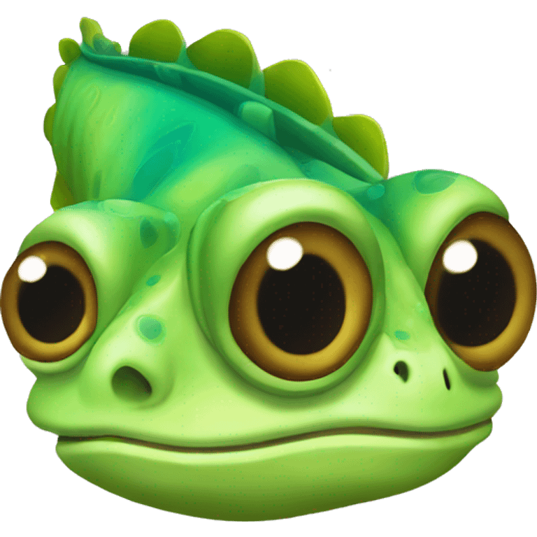 Chameleon Face Front View emoji