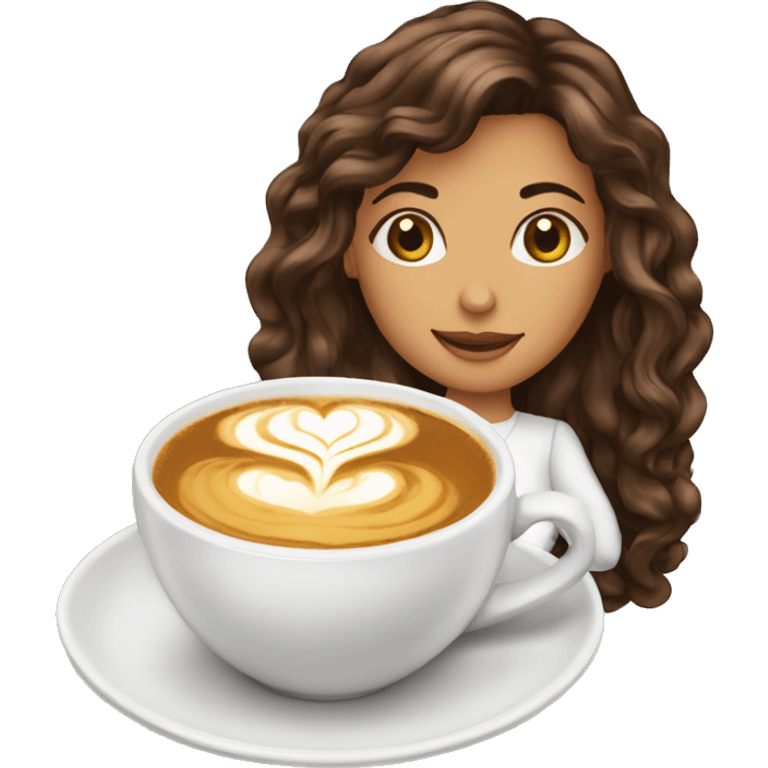 Mulher cabelo loiro longo segurando café emoji