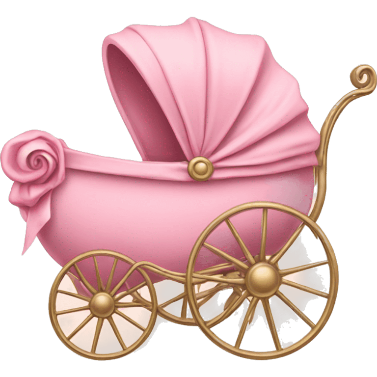 fancy pink vintage baby carriage emoji