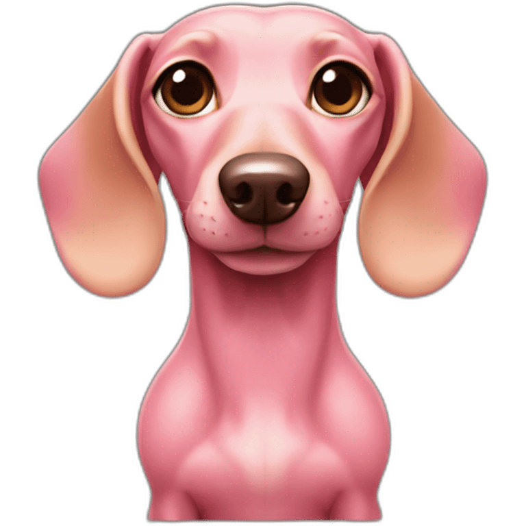 pink dachshund emoji