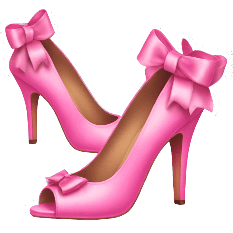 Pink heels with bows emoji