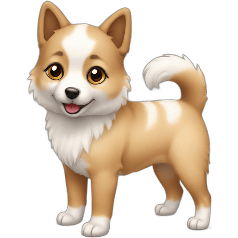 Indian Spitz puppy full body emoji