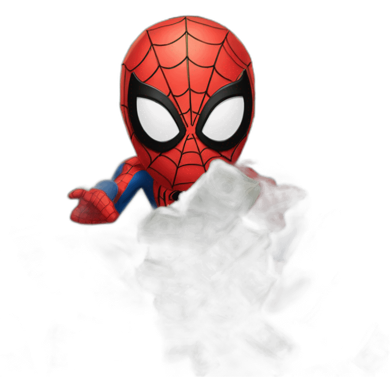 Spiderman with a lot of money emoji