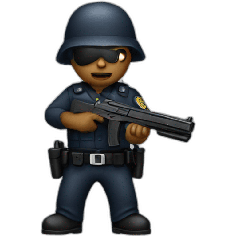 police shoot robber emoji