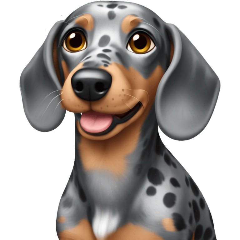 grey spotted dachshund emoji