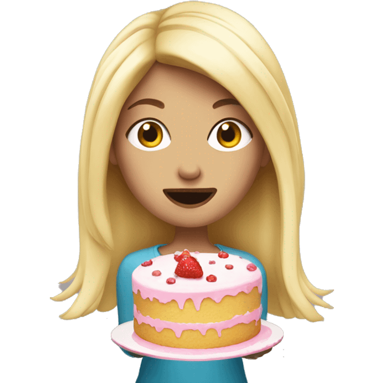 Blondie girl eat cake emoji