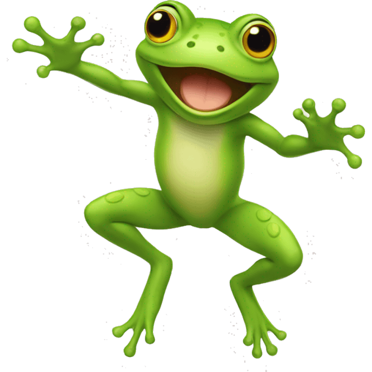 Cute jumping frog  emoji