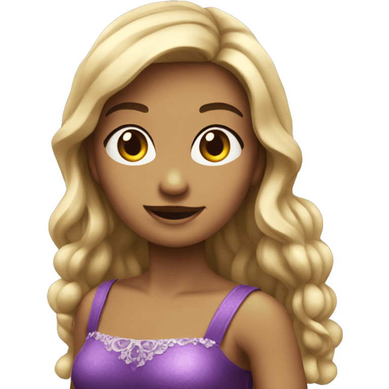 Sirenetta con vestito viola emoji