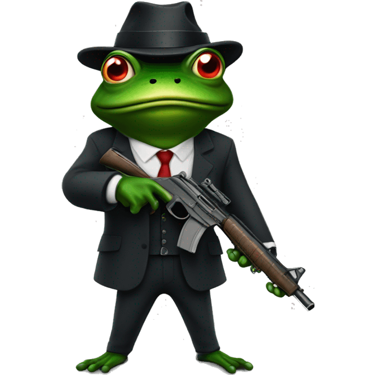 frog hitman with gun emoji