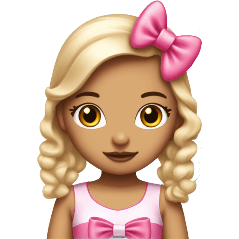 hello kitty tan girl with bow and coquette  emoji