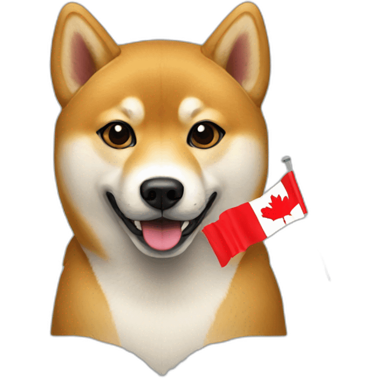 Shiba with canada flag emoji