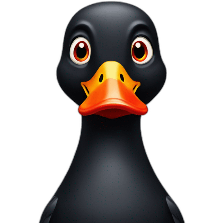 Black red duck emoji