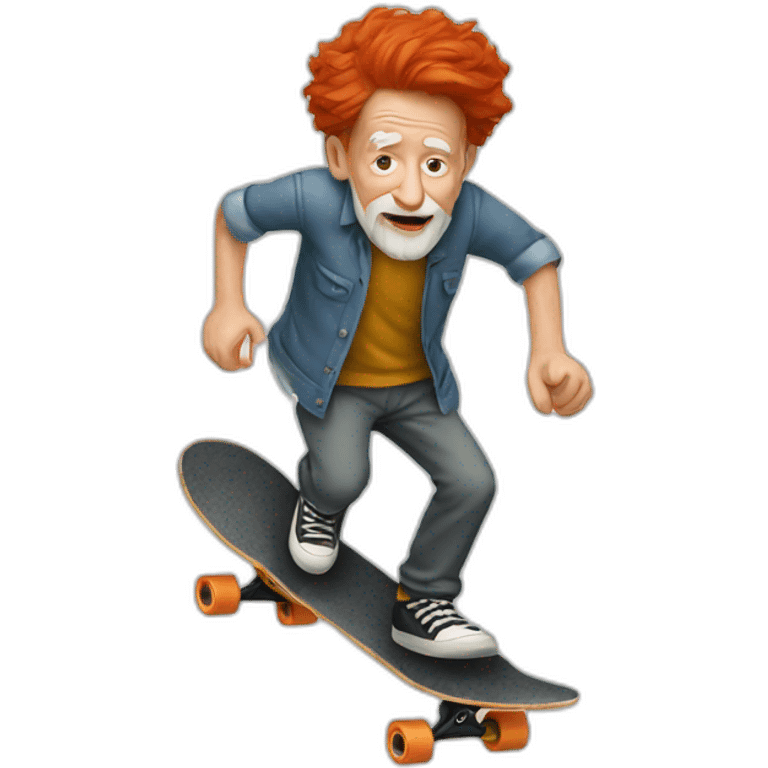 Old man, red hair, skateboarding emoji