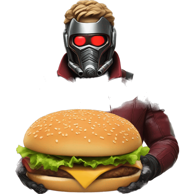 Starlord with burger emoji