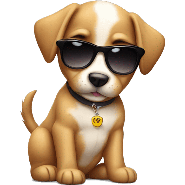 a cute puppy with sunglasses emoji