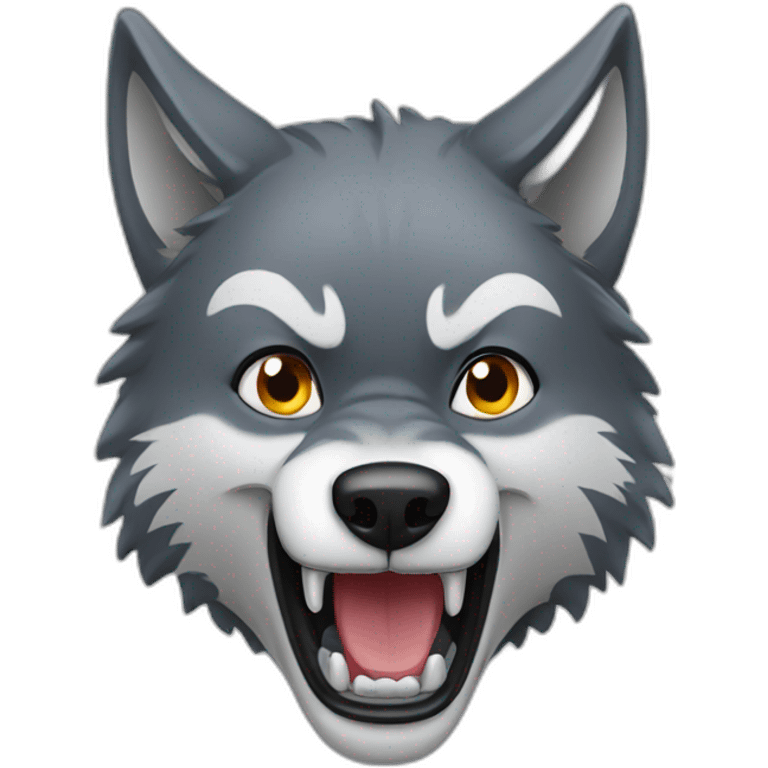 female wolf growling emoji