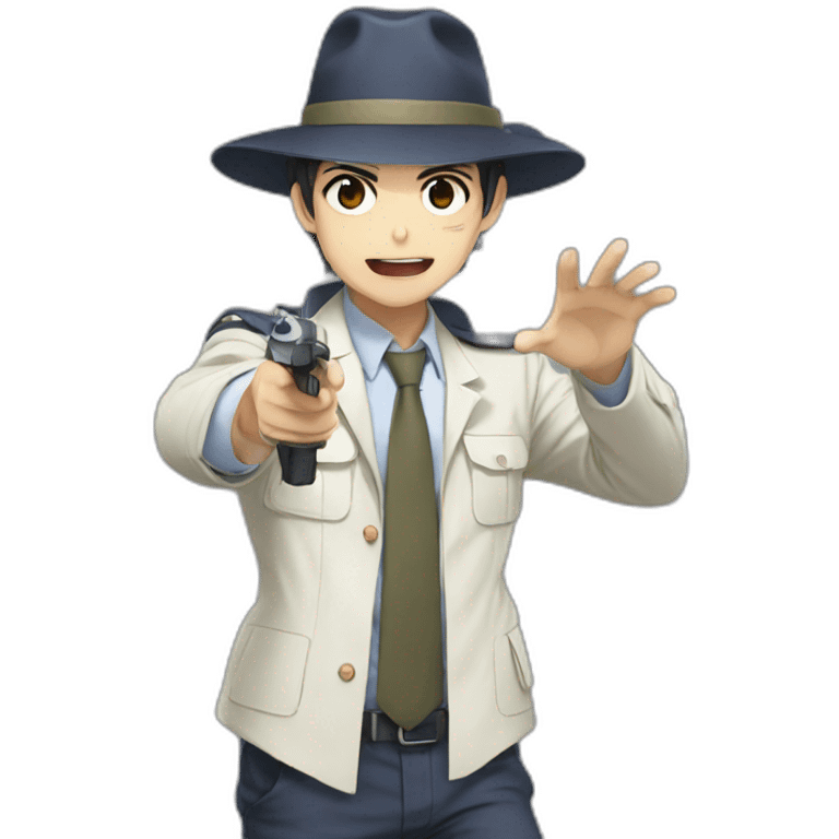 Detective lunge in anime monster emoji