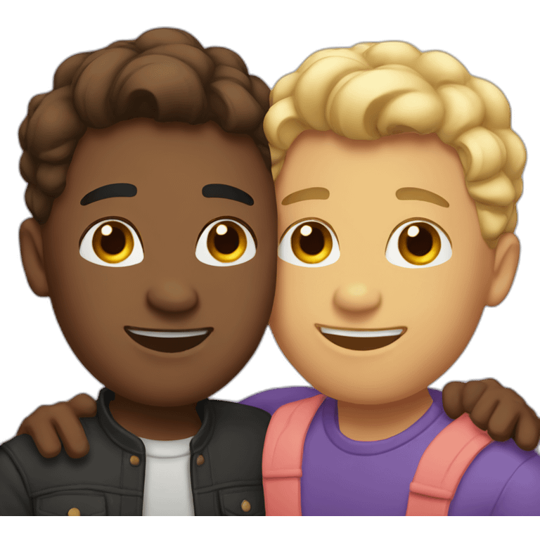 gay couple interacial emoji