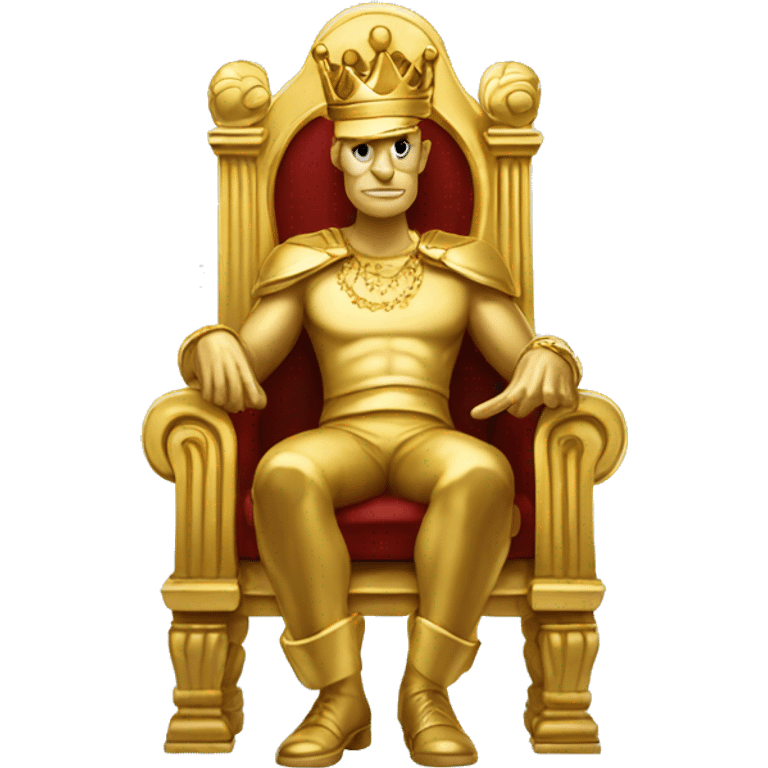 King Midas sitting on a throne made of solid gold emoji