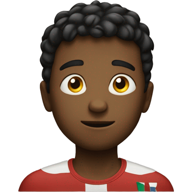 A boy watching match emoji