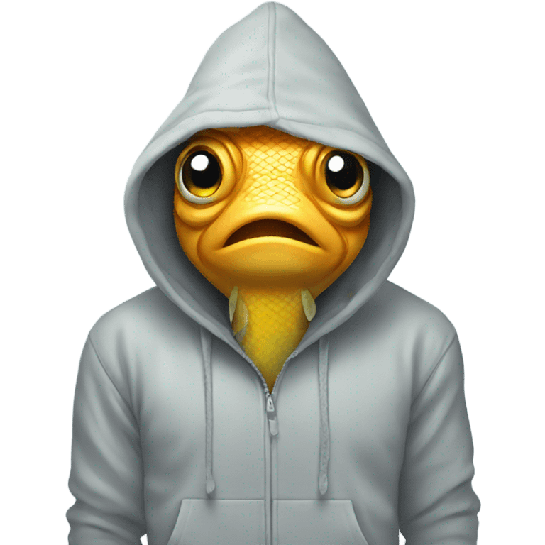 Fish wearing a hoodie emoji