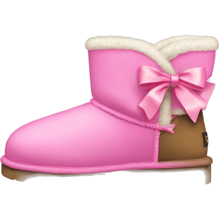 ugg boots with pink bows tied to them  emoji