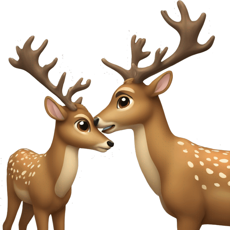 deer huggin another deer emoji