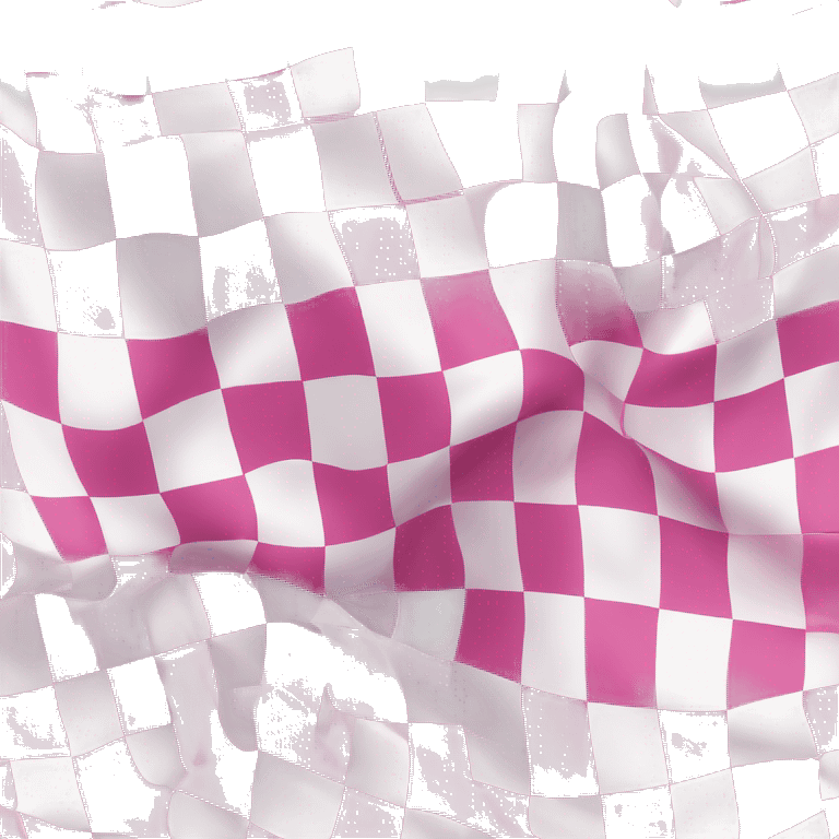 Realistic isolated pink and white checkered flag.  emoji