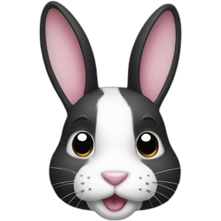 Black and white rabbit emoji