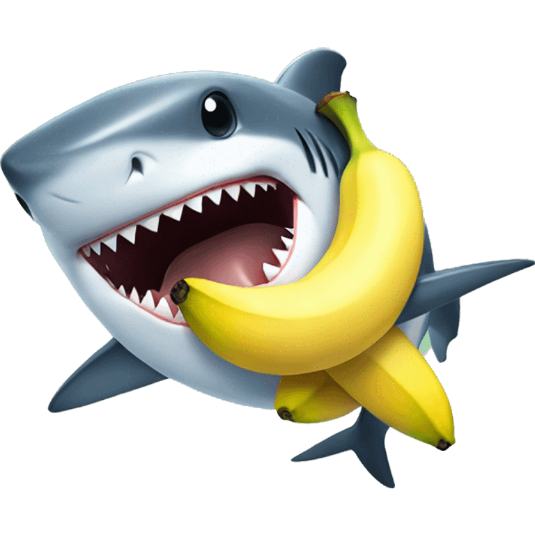 shark eating a banana emoji