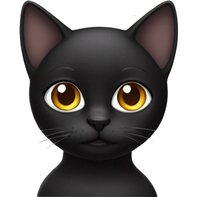 Black cat with brunette girl emoji