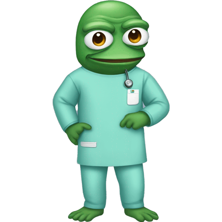 Pepe wearing surgery suit emoji