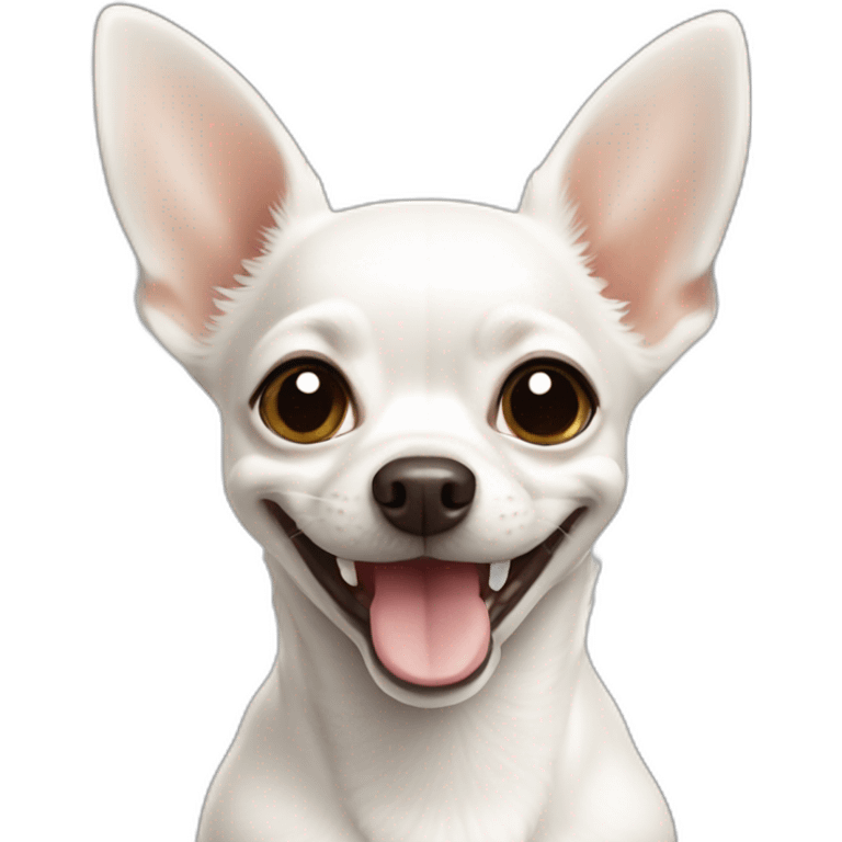 White chihuahua smiling emoji