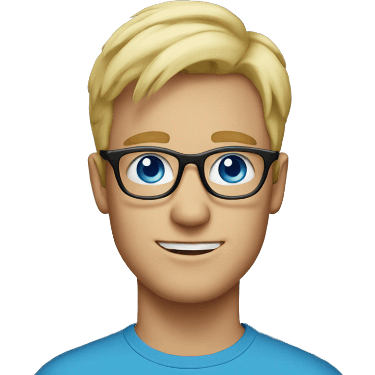 Blonde guy with blue eyes and Glasses  emoji