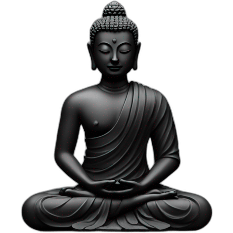 Meditación buddhist zen black statue emoji