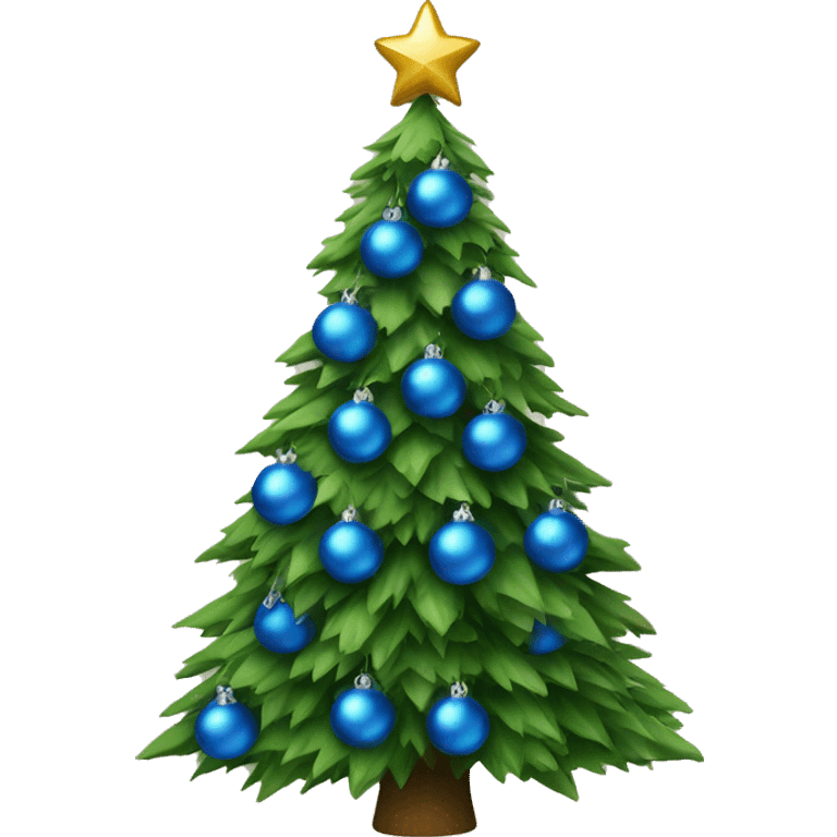 Christmas tree with blue ornaments emoji