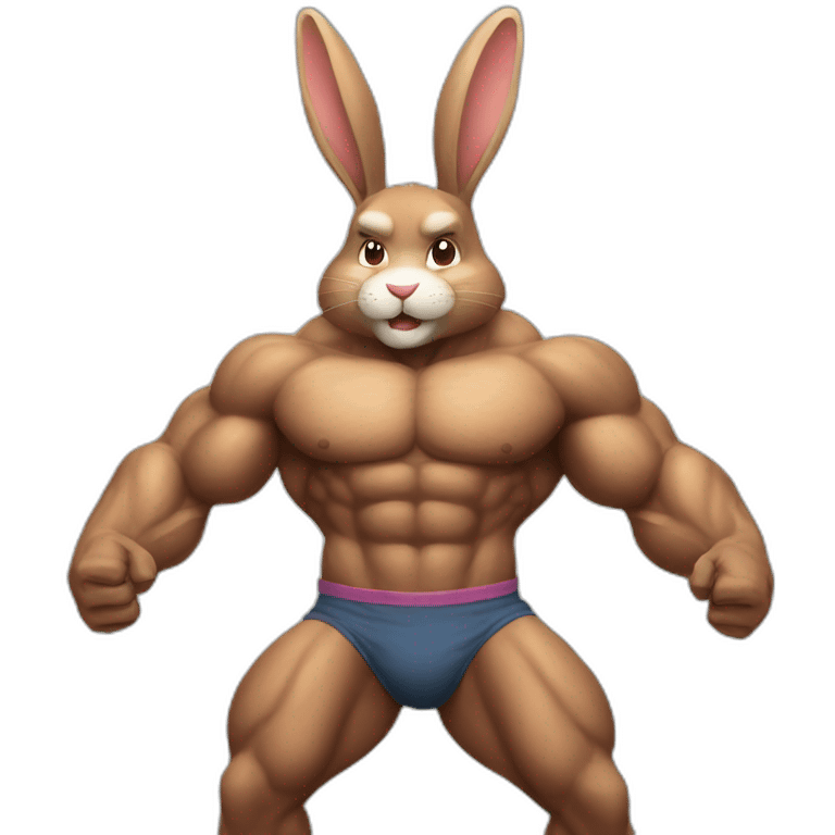 Muscular bunny emoji