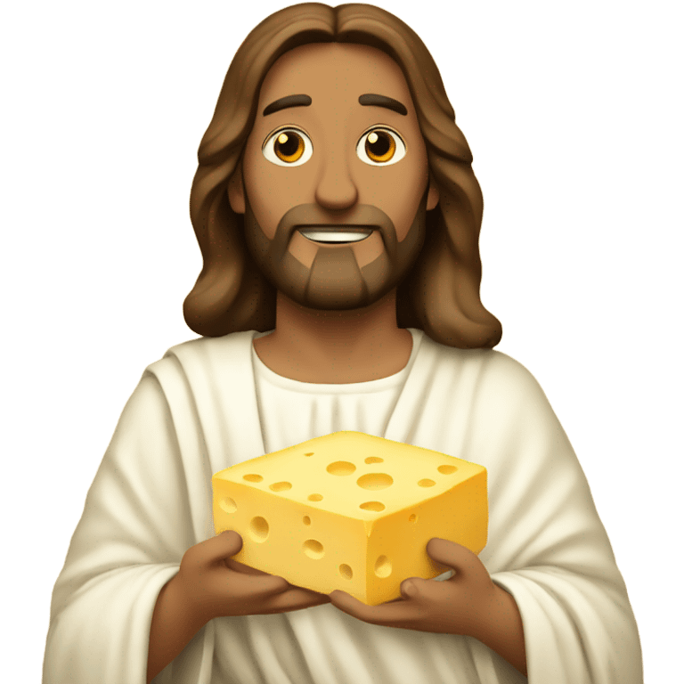 Jesus with cheeses emoji