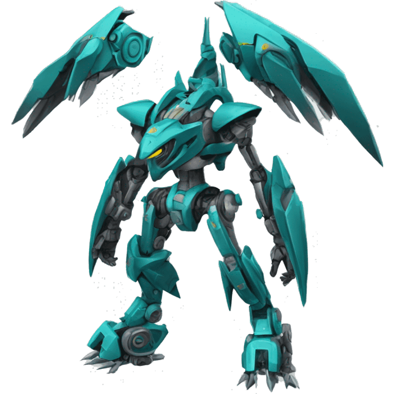 a futuristic mechanical spiky Medabot-raptor-dragon-Bionicle-mecha full body emoji