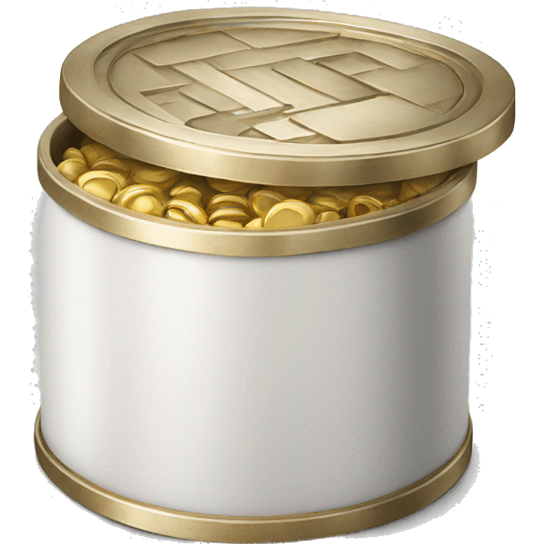 White gold round box emoji