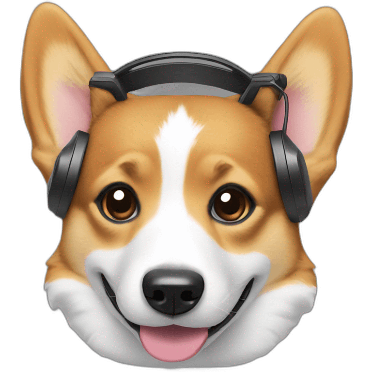 corgi with headset emoji