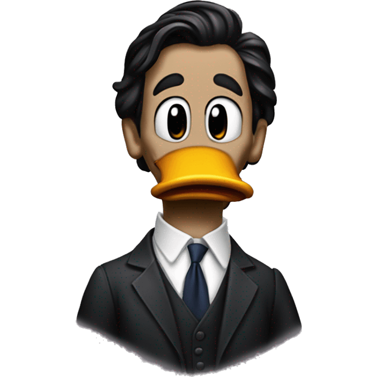 Donald Duck dressed as Patrick Bateman  emoji