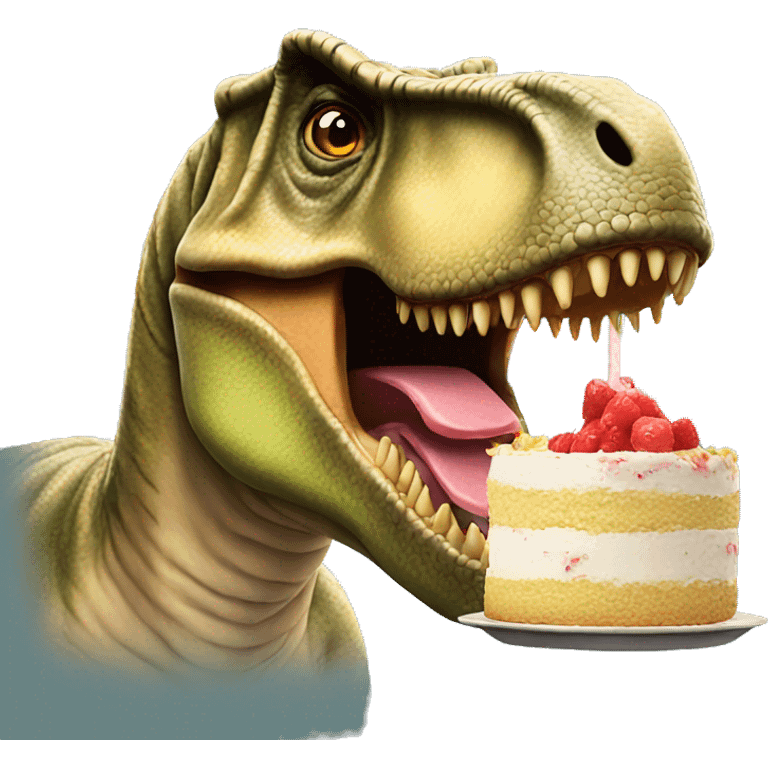 t rex eating cake emoji