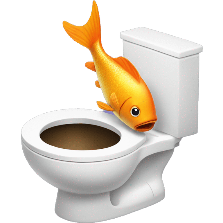 Toilet with a fish in it emoji