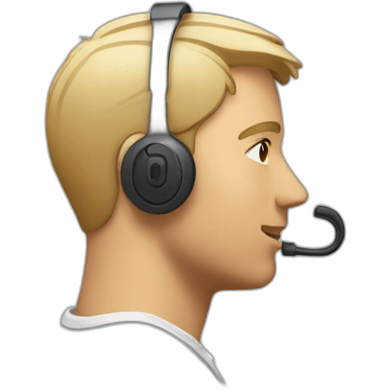 Side profile of an emoji wearing an earpiece emoji