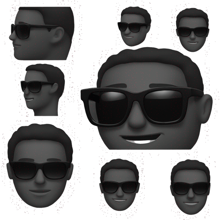 all black rectangle sunglasses  emoji