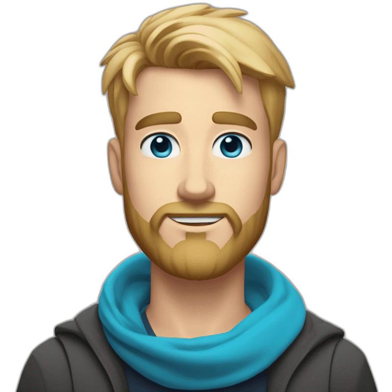 blond-guy-with-taper-fade,-straight-tiktok-guy-front-and-top-of-hair-and-dark-blonde-beard-and-blue-eyes-and-big-nose-and-scarf-on-the-middle-of-forehead emoji